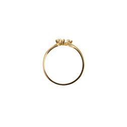 three bands Trilogy Flower ring in Yellow Gold and Diamonds