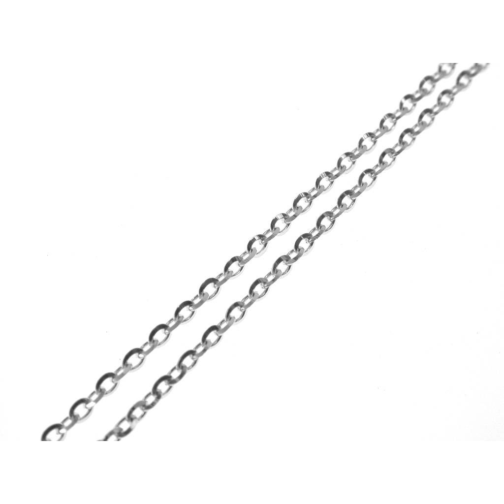 Collana Rolò Brillantata 50cm x 2.70mm Oro Bianco