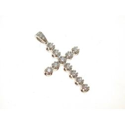 Cross pendant with 11 diamonds
