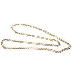 Collana Traversino Bicolore 50cm x 3.50mm in Oro Giallo e Bianco