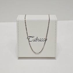 Collana Rolò Brillantata 50cm x 2.70mm Oro Bianco