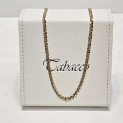 Yellow and White Gold 50cm x 3.50mm Traversino Necklace
