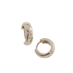 Round convex hope earringsin 18kt White Gold