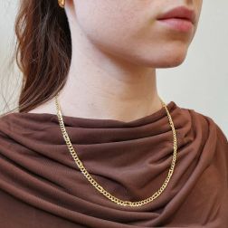 Photo of worn Cuban Link necklace 50cm x 4.20mm