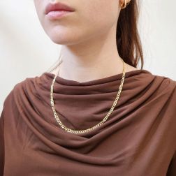 Photo of worn Cuban Link necklace 50cm x 4.20mm
