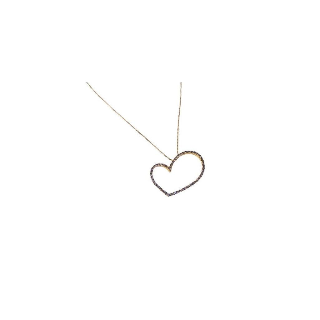 LOVE Necklace 54 Blue Sapphires in Yellow Gold