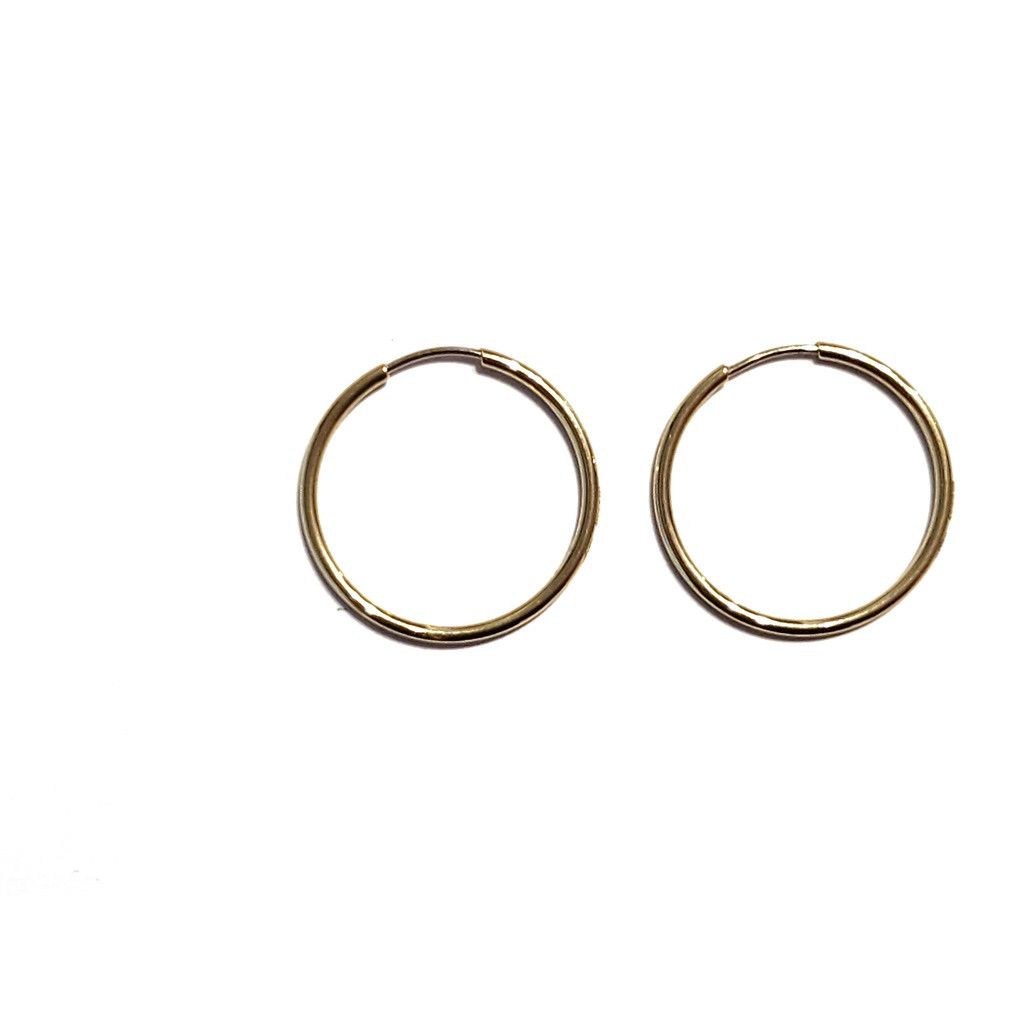 Hoops circles 1.5cm x 1mm in yellow gold