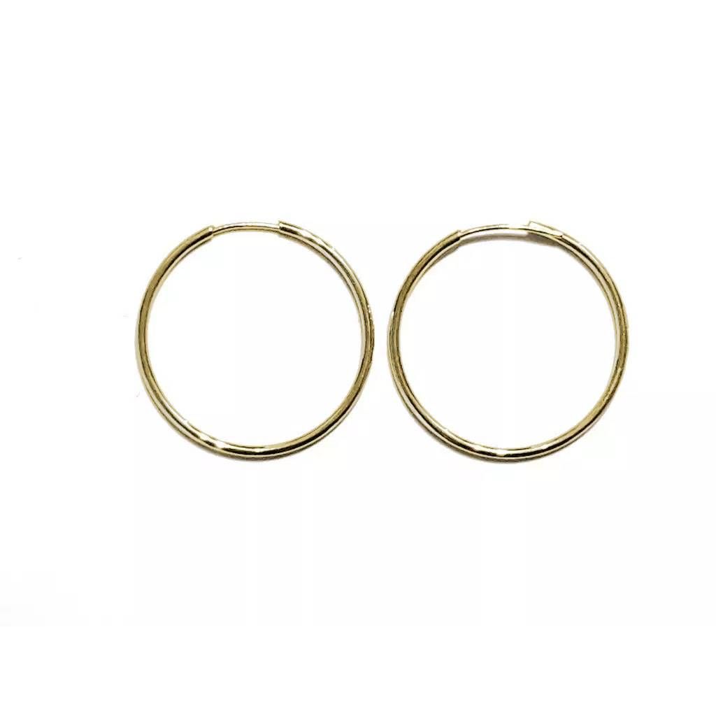 Boccole cerchi 1.80cm x 0.90mm/1mm in Oro Giallo