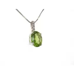 Collana con ciondolo Peridoto e Diamanti