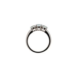 Anello Trilogy Scalare Acquamarina in Oro Bianco