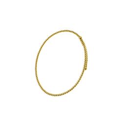 Open Bangle Bracelet with Beads in Yellow Gold