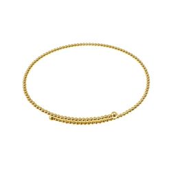Open Bangle Bracelet with Beads in Yellow Gold