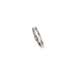 SINGLE Earring Small Oval Hoop Trilogy Diamonds