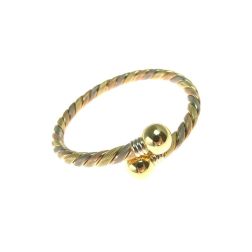 Bracciale Rigido aperto 2 Sfere Contrariè Torchon Godronato 3 colori dell'Oro