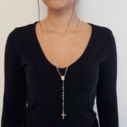 Collana Rosario Oro Giallo sfere 4.80mm foto indossata
