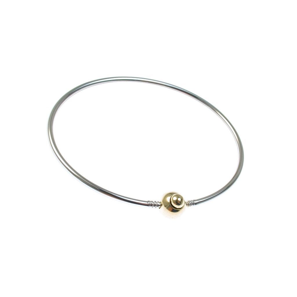 Bracciale Sintesi diametro maggiore 7.00cm Oro Bianco e Giallo