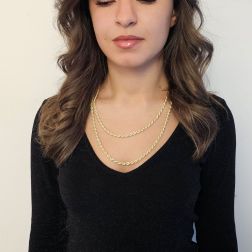 Rope necklace 50cm 60cm x 4.80mm in yellow gold