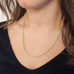 Rope necklace 50cm x 4.80mm in yellow gold