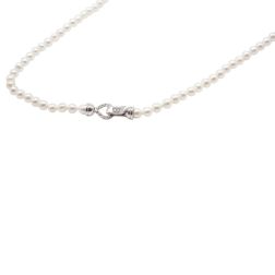 Collana Perle Fresh Water chiusura Goccina in Oro Bianco e Diamanti
