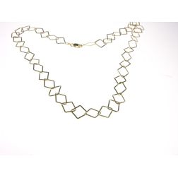 Collana Girocollo 45cm Catena a Rombi piatti in oro giallo 18kt