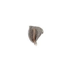 Leaf Design Ring with 148 Diamonds in White Gold and Rose Gold