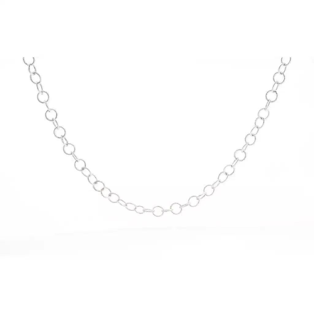 Girocollo Rolò Rigata 4,7mm in Oro Bianco