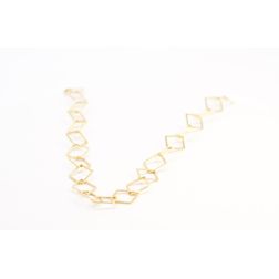 Collana Girocollo 45cm Catena a Rombi piatti in oro giallo 18kt
