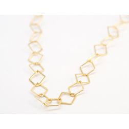 Collana Girocollo 45cm Catena a Rombi piatti in oro giallo 18kt