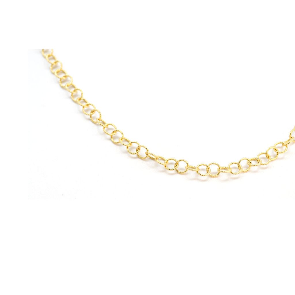 Necklace Rolò striped chain 4.7mm 18kt yellow gold