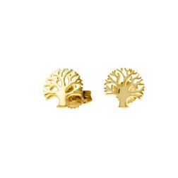Yellow Gold Tree of Life Earrings