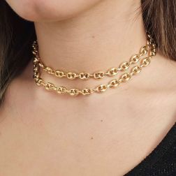 Collana a catena Marinara 70cm x 7.60mm foto indossata
