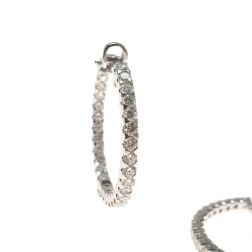 Boccole con 58 Diamanti 5,36ct chiusura a Clip in Oro Bianco