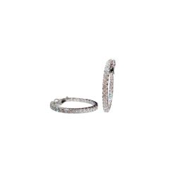 Boccole con 58 Diamanti 5,36ct chiusura a Clip in Oro Bianco
