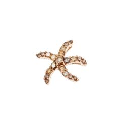 Ciondolo Stella Marina con Diamanti Gialli e Brown in Oro Rosa
