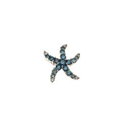 Starfish Pendant with Blue Diamonds in White Gold