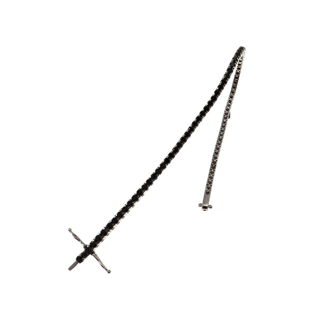 Bracciale Tennis Squadrato Diamanti Neri x 2.30mm
