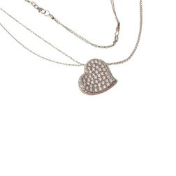 Collana Doppia Forzatina con Pavè Cuore Diamanti