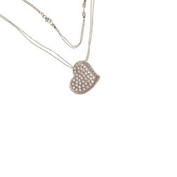 Collana Doppia Forzatina con Pavè Cuore Diamanti