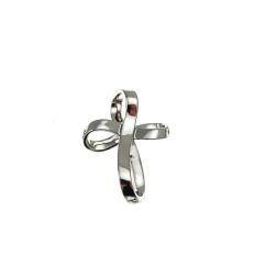 Ciondolo Croce Infinity in Oro Bianco con Diamanti