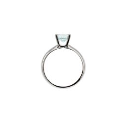Suspended Solitaire Aquamarine 7mm in 18kt White Gold
