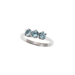 Anello Trilogy Crociera 4mm Acquamarina in Oro Bianco
