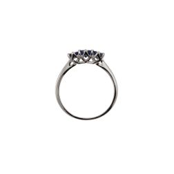 4mm Tanzanite Trilogy Cruise Ring in White Gold