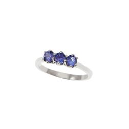 4mm Tanzanite Trilogy Cruise Ring in White Gold
