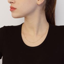 Photo of worn Heart and zircons Necklace