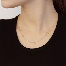 Photo of worn Heart and zircons Necklace