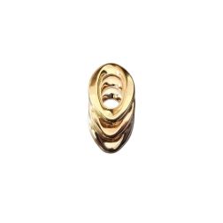 3-colour overlapping oval brooch in 18kt gold