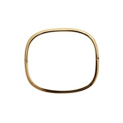 Bracciale Rigido Squadrato Largo Lucido in Oro Giallo