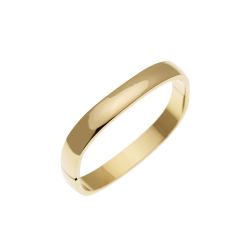Bracciale Rigido Squadrato Largo Lucido in Oro Giallo