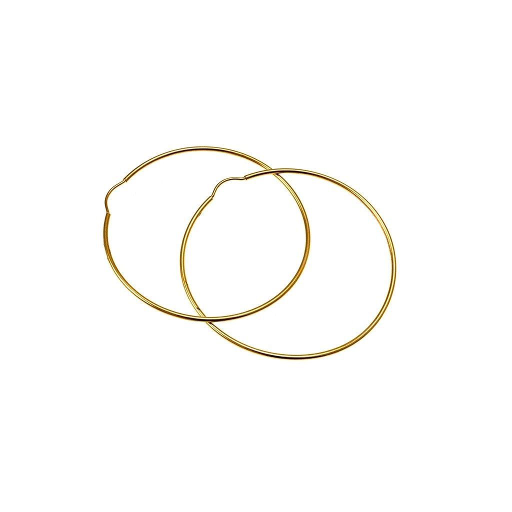 Round hollow cane 4.9cm x 1.2mm hoops in 18kt yellow gold