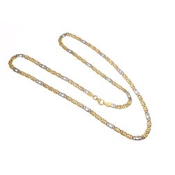 Two Colors Figaro Link Necklace 60cm x 3,5mm